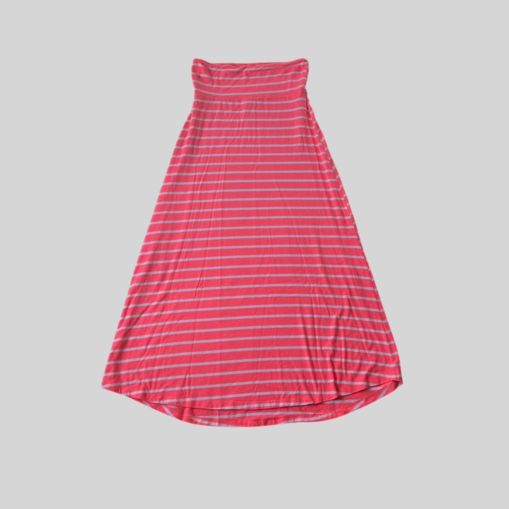 Girl’s Basic Editions Coral Striped Long Skirt